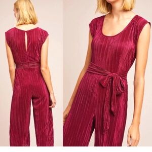 Anthropolgie Maeve red jumpsuit! perfect for the Holidays!!!